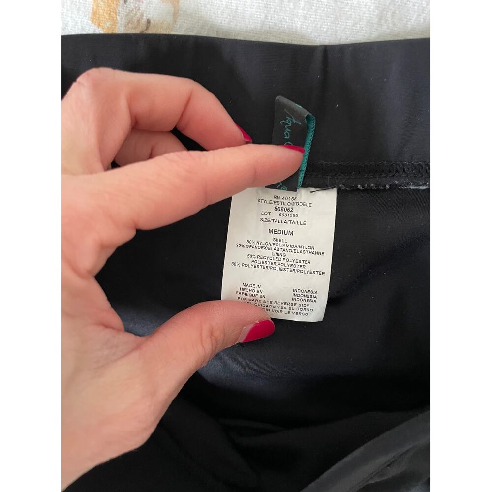 Aqua Green Tummy Control Swim Skirt Black Size Medium - Picture 6 of 7